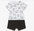 KARL LAGERFELD Baby Boys White & Black Cotton Kark Ikonik Shortie
