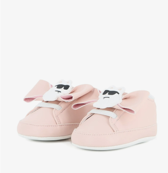 KARL LAGERFELD bow-detail Choupette-patch pre-walkers
