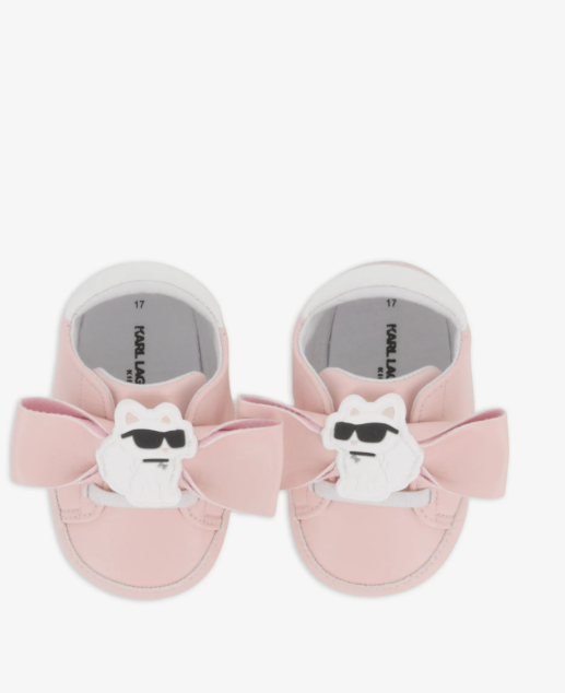 KARL LAGERFELD bow-detail Choupette-patch pre-walkers