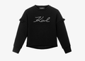 KARL LAGERFELD Girls Black Sweatshirt with Signature Logo Design