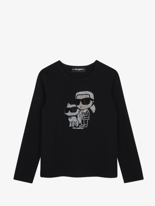KARL LAGERFELD hinestone-embellished long-sleeve T-shirt