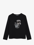 KARL LAGERFELD hinestone-embellished long-sleeve T-shirt