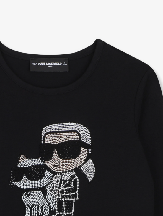 KARL LAGERFELD hinestone-embellished long-sleeve T-shirt