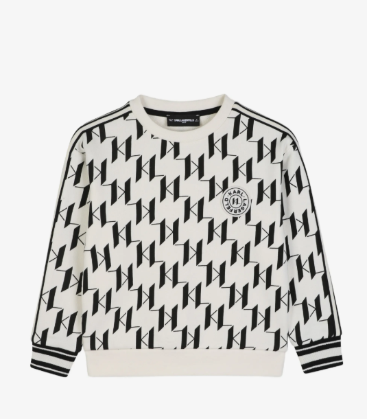 KARL LAGERFELD monogram-print logo-patch sweatshirt