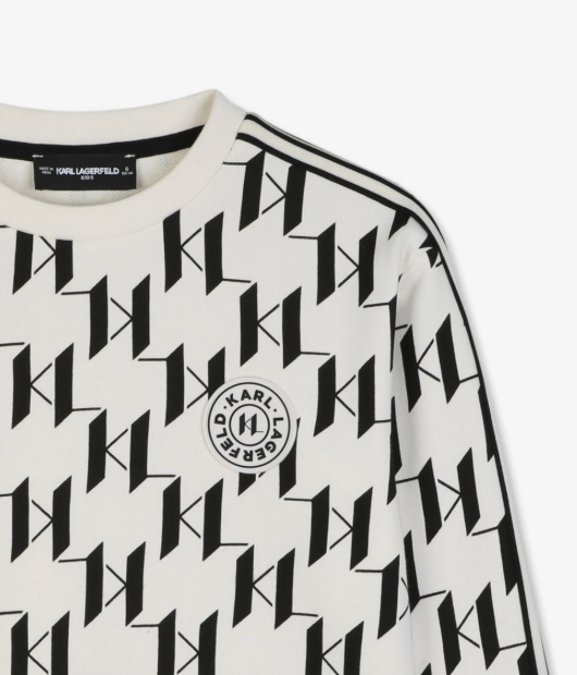 KARL LAGERFELD monogram-print logo-patch sweatshirt