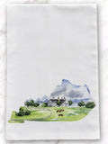 Kentucky Horse Farm Watercolor Tea Towel