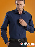 Navy blue long sleeve poplin shirt from 600-jk Keval Mens LS Poplin Shirt collection