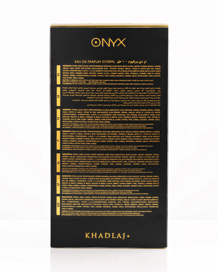 KHADLAJ ONYX GOLD 100 ML EAU DE PARFUM FOR MEN - Khadlaj Perfumes