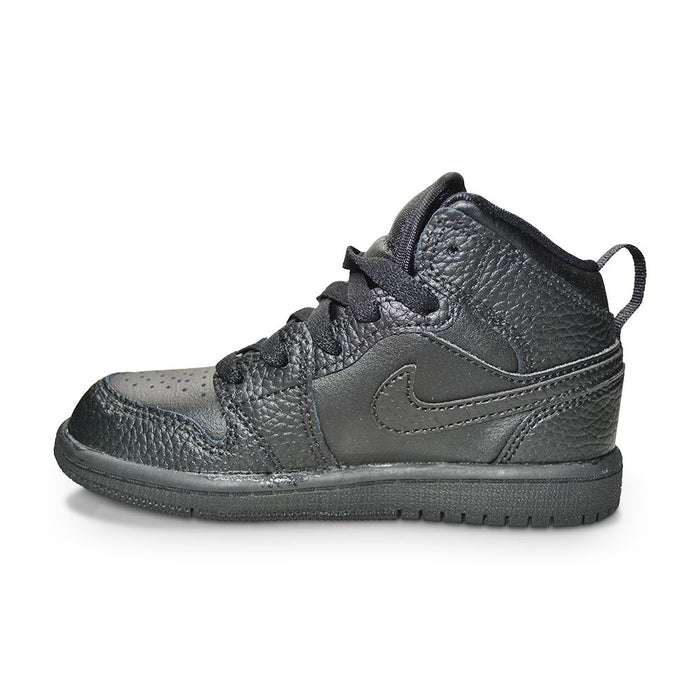 Kids Nike Air Jordan 1 Mid (PS) "Triple Black"