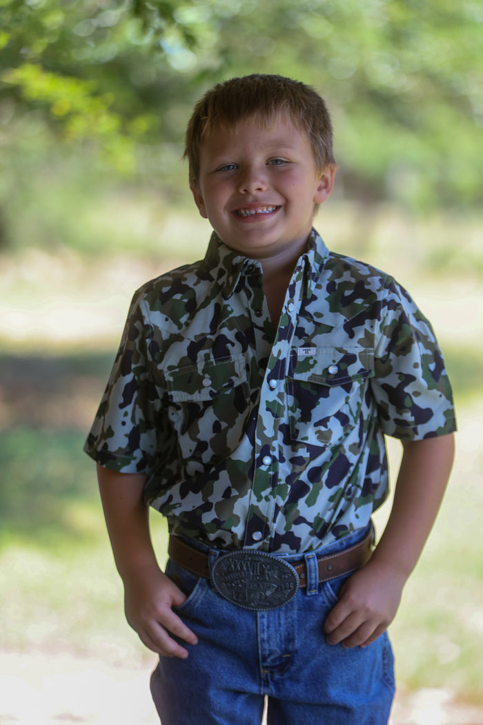 Kid's Camo 2.0 SS Snap Shirt