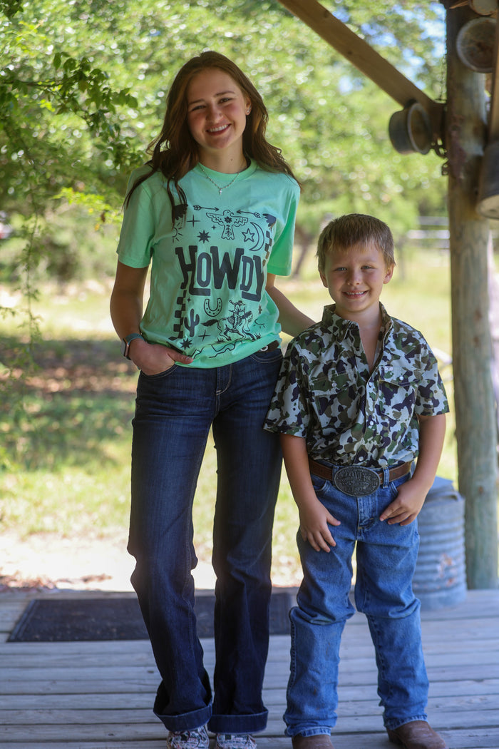 Kid's Camo 2.0 SS Snap Shirt