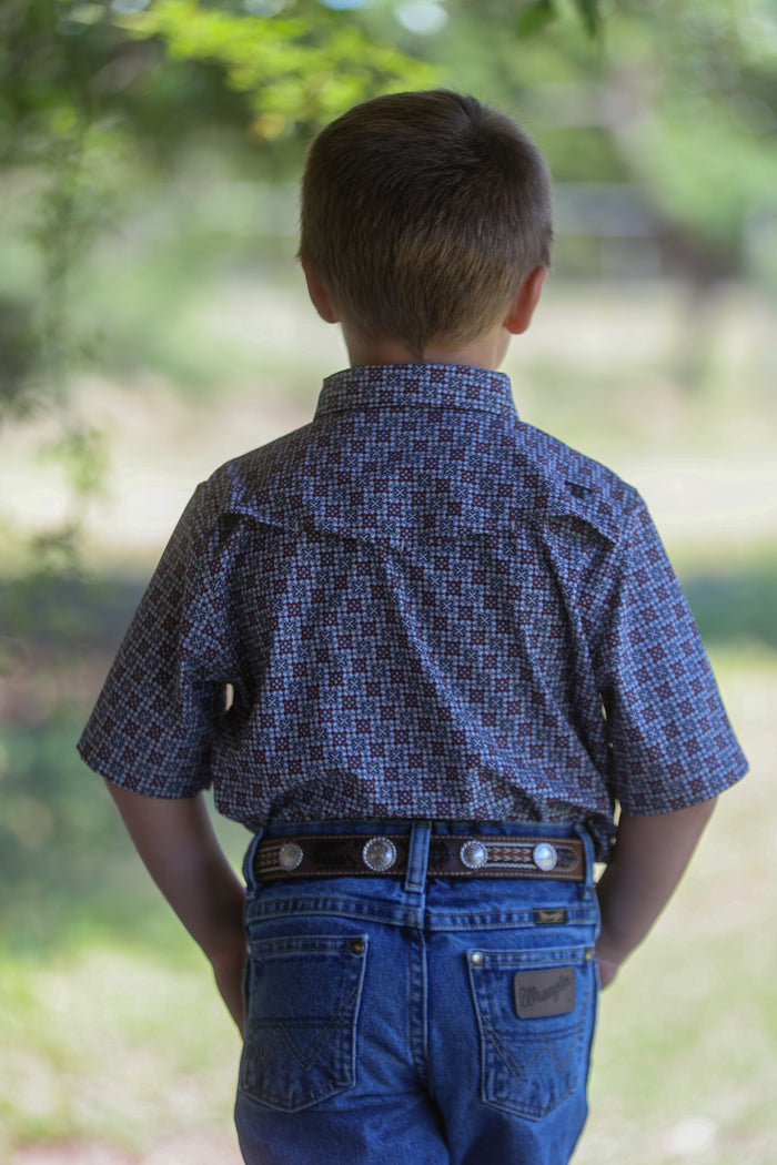 Kid's Colton in Red SS Snap Shirt