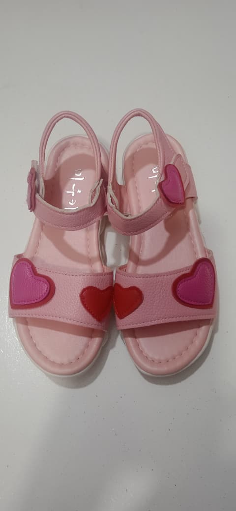 Kids Pink Heart Sandals - Sizes 35, 36, 37