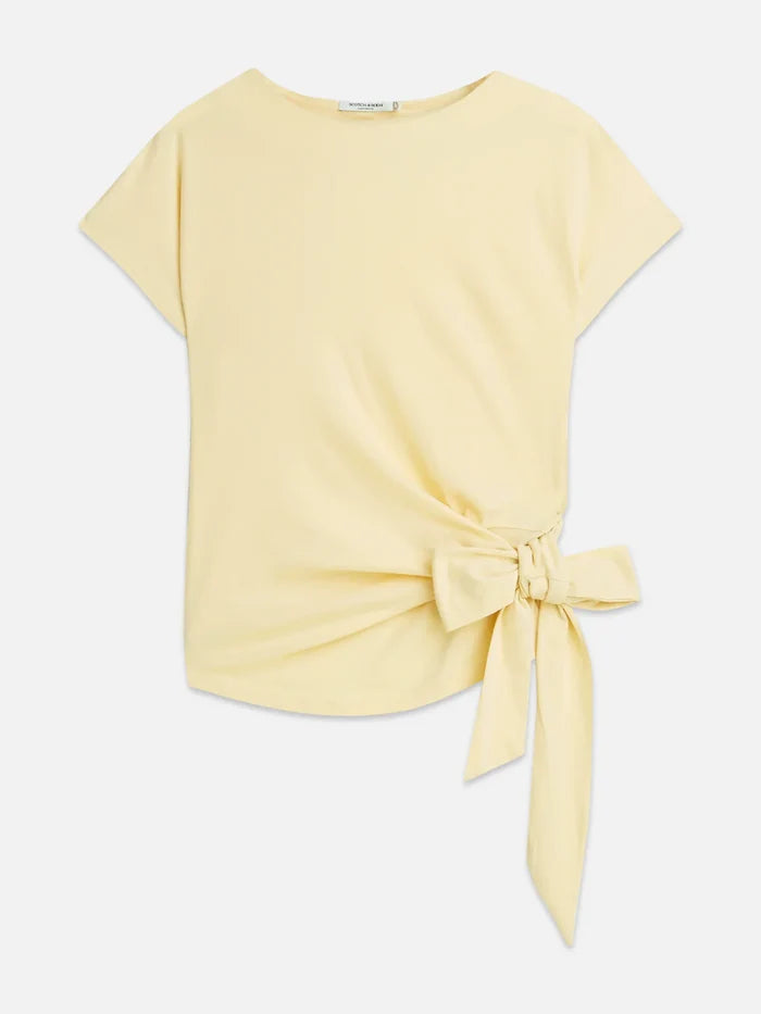 Knotted Slash Neck T-Shirt Parsnip U9A01300T
