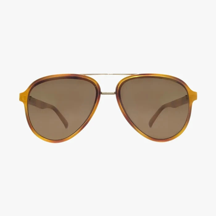 Knox Honey Tortoise Polarized Fashion Aviator Sunglasses