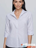 Womens striped Henley 3qtr shirt, ladies henley 3qtr style, comfy and casual