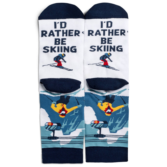 Lavley - I'd Rather Be Skiing Socks (CO Edition)