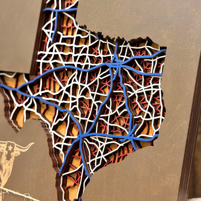 Layered Texas Map