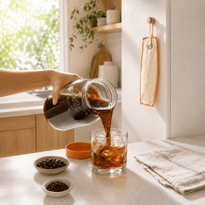 Le Parfait America CoffeeSock Orange Screw Top Jar 2L Le Parfait X CoffeeSock Cold Brew Kit