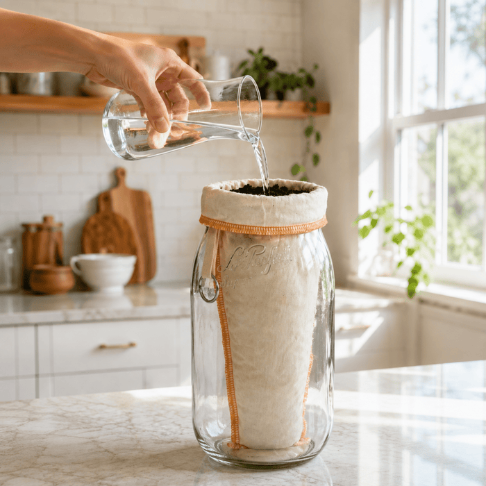 Le Parfait America CoffeeSock Orange Screw Top Jar 2L Le Parfait X CoffeeSock Cold Brew Kit
