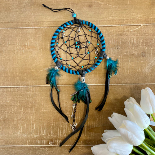 Leather and Yarn Dream Catcher