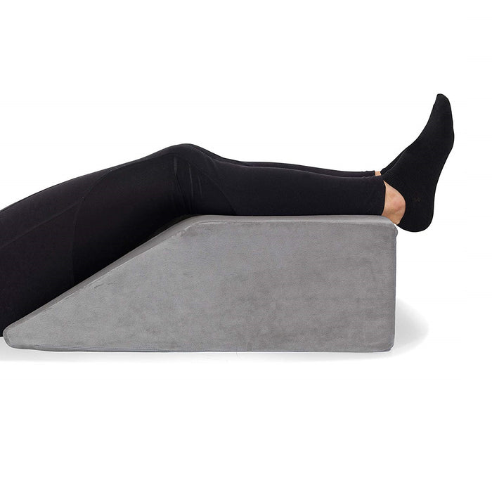 Leg Elevation Pillow Memory Foam Wedge for Circulation & Pain Relief (Grey)