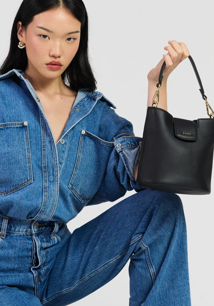 LEO CROSSBODY BAG in Black Luxe by Saben