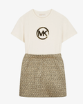 MICHAEL KORS logo-print tweed-skirt casual dress