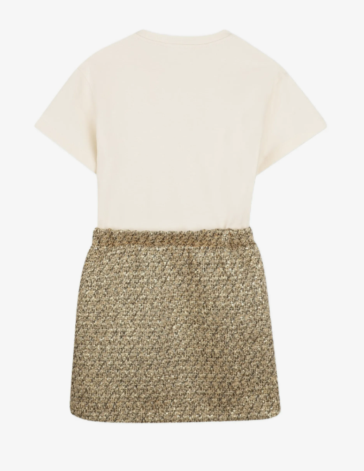 MICHAEL KORS logo-print tweed-skirt casual dress