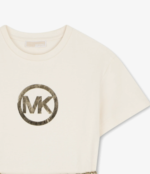 MICHAEL KORS logo-print tweed-skirt casual dress