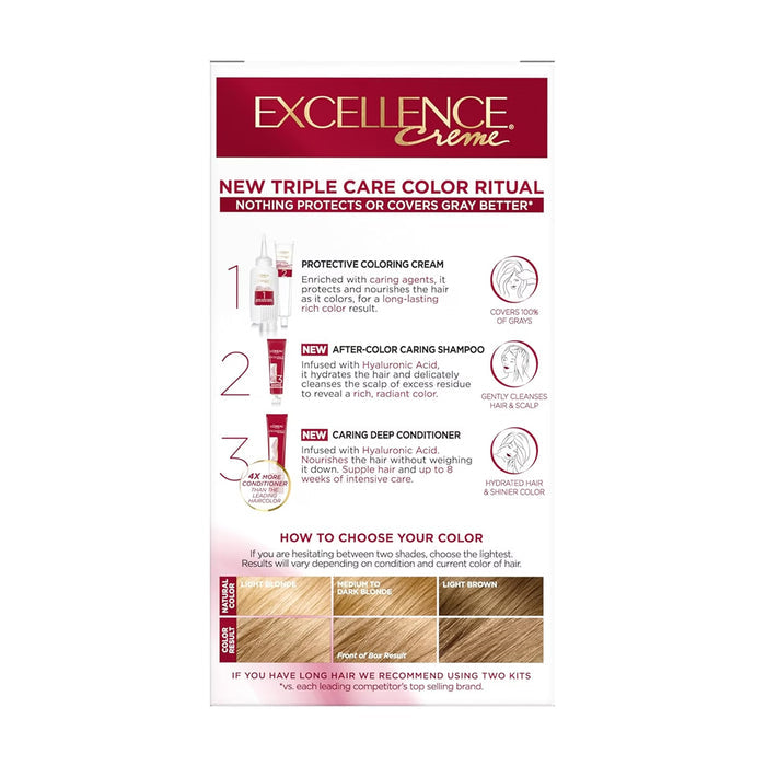 L’Oréal Excellence Creme Hair Color, #8 Medium Blonde - 12 Pack