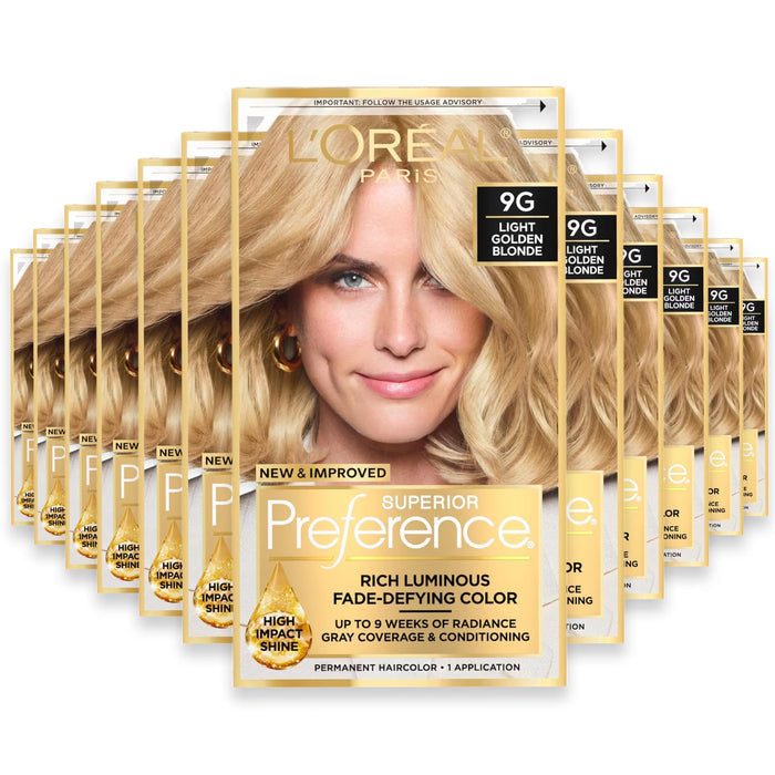 L'Oréal Superior Preference Hair Color, 9G Golden Blonde - 12 Pack
