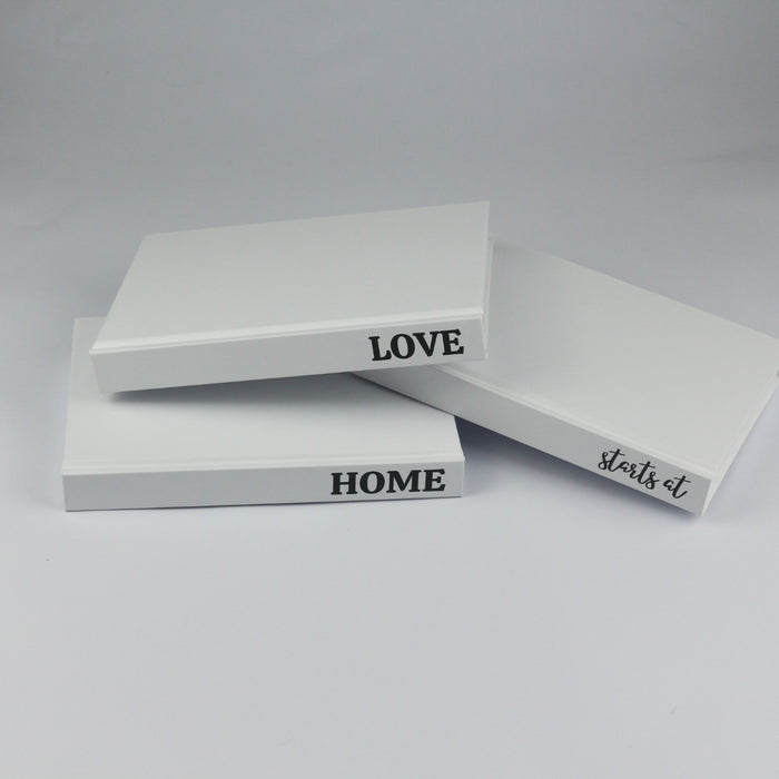 “LOVE STARTS AT HOME”  AFFIRMATION DECORATIVE BOOK SET (EMPTY PAGES)