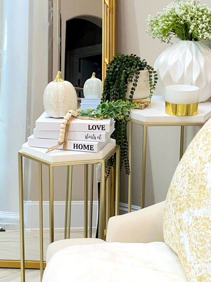 “LOVE STARTS AT HOME”  AFFIRMATION DECORATIVE BOOK SET (EMPTY PAGES)