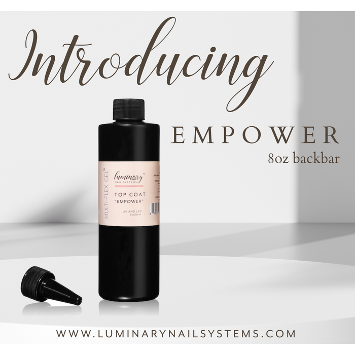 Luminary - Empower No-Wipe Top Coat 8oz Backbar w/ Squeeze Cap