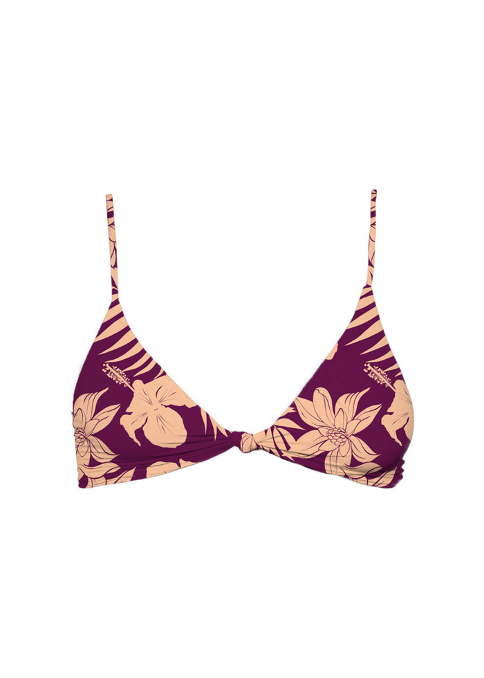 MAI Knot Top (Steel Blue Hibiscus)