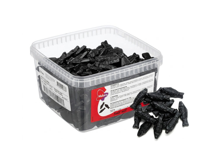 Malaco Salt Sill 1.5kg (52.91 oz) – Commercial Bulk Pack – Authentic Swedish Salty Licorice Candy