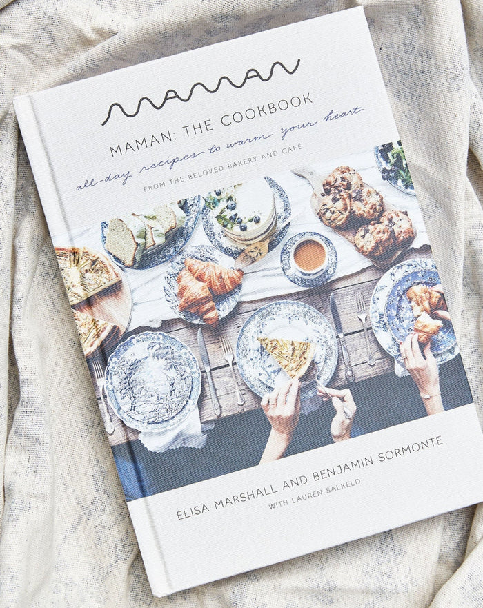 Maman cookbook titled "maman the cookbook: all-day recipes to warm your heart".