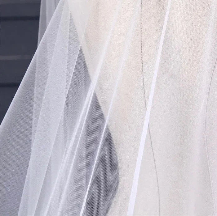 Wedding Veils - Lace Edge Cathedral Bridal Veil - Available in White and Ivory