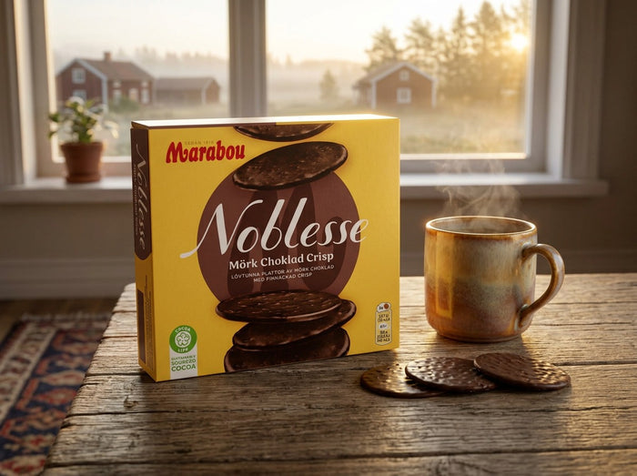 Marabou Noblesse Dark Chocolate Crisp 2 × 150g (2 × 5.29 oz) – Authentic Swedish Premium Thin Dark Chocolate Crisps