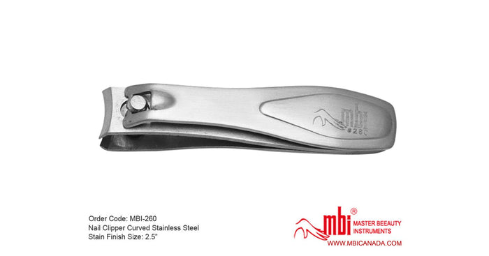 MBI Nail Clipper Curved Stainless Steel Satin Finish Size: 2.5”