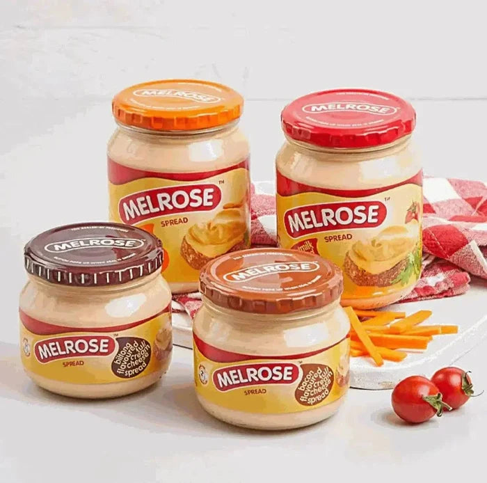 Melrose Processed Cheese Spread Cheddar 400g with biltong flavor and creamy texture