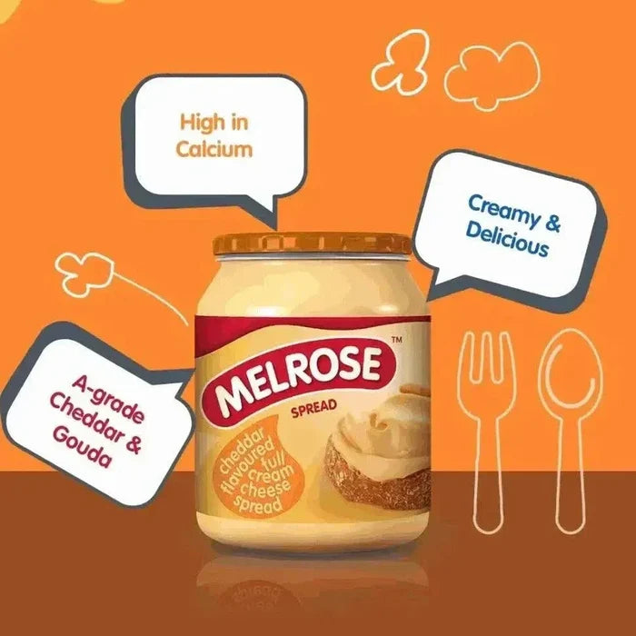 Melrose Processed Cheese Spread Cheddar 400g creamy biltong flavor snack spread
