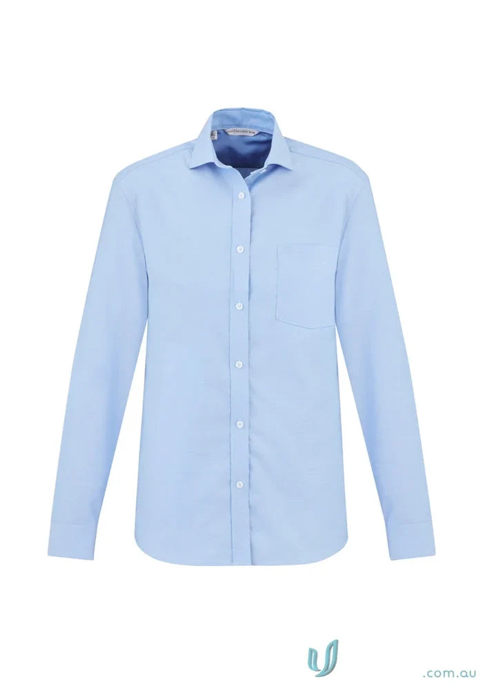 Light blue mens regent cotton long-sleeved shirt from Biz Collection Mens s912ml