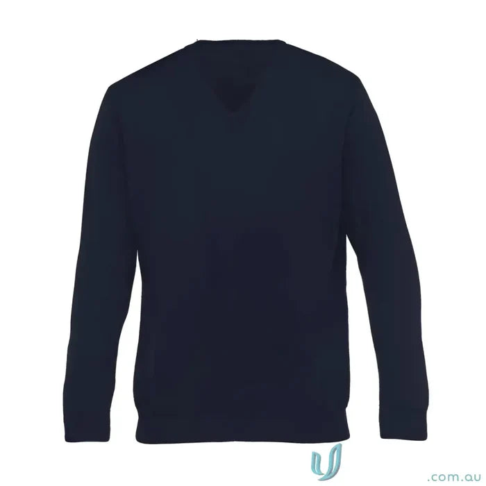 Gear For Life EGMDP Merino Detailed Vee Sweater in Dark Blue Australian Merino Wool