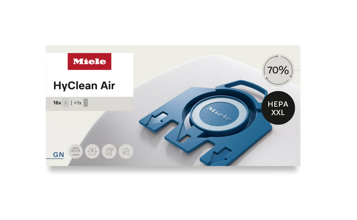 Miele GN Performance Pack HyClean Air 16 vacuum bags and a HEPA filter SKU 12911280