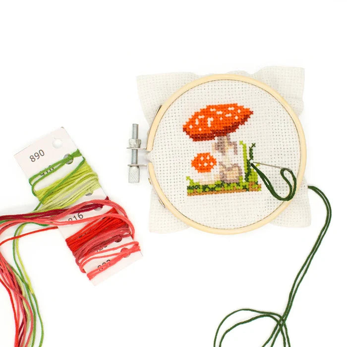 Mini Cross Stitch Kit Embroidery Kit Mushroom