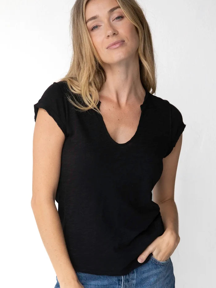 Molly Cotton Tee Shirt - Black-view 1