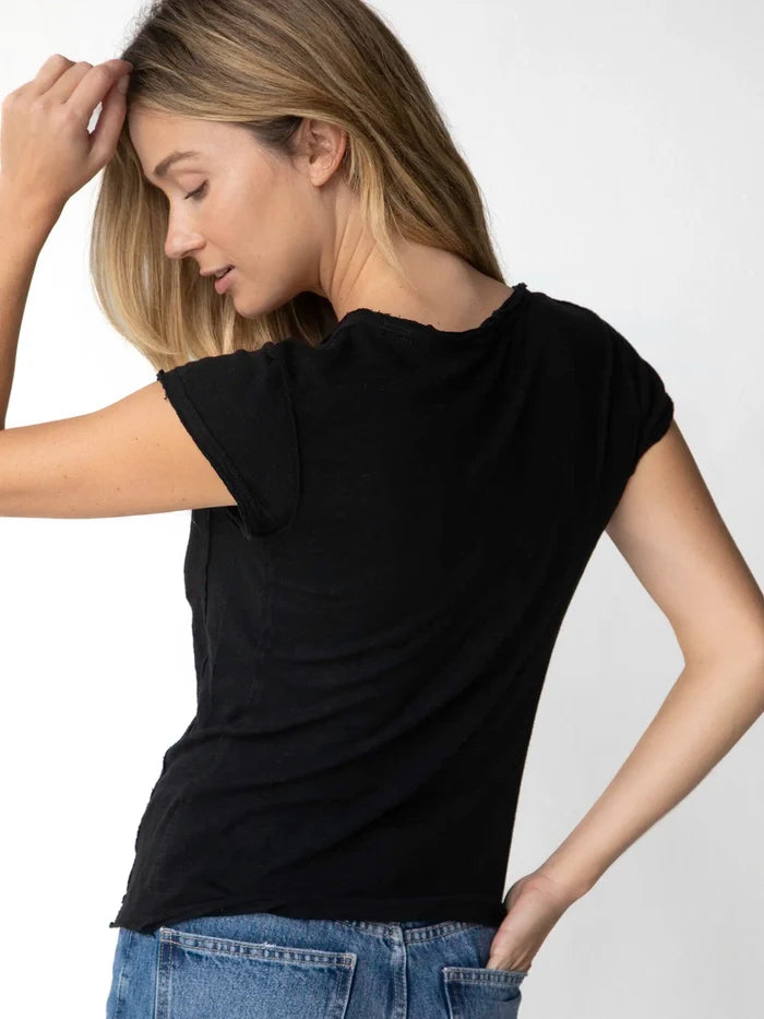 Molly Cotton Tee Shirt - Black-view 2