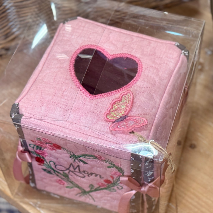 Mom Embroidered Tissue Box Cover